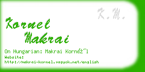 kornel makrai business card